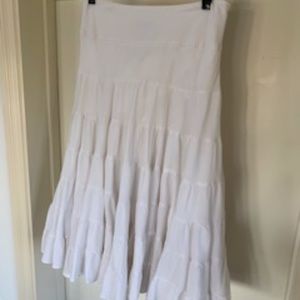 White Gauzy Midi Skirt